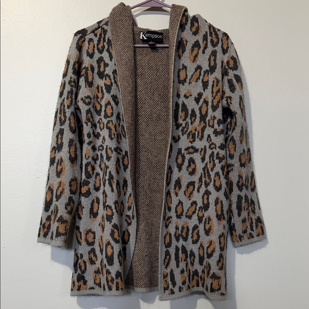 Kepson Knitted Leapard Print Cardigan